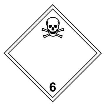 Class 6 toxic and infectious hazard placard
