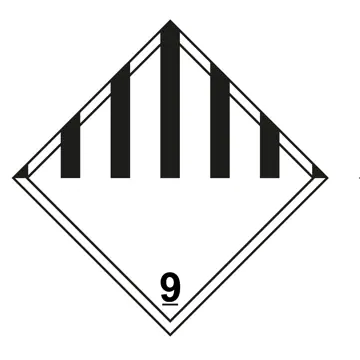 Class 9 miscellaneous dangerous goods hazard placard